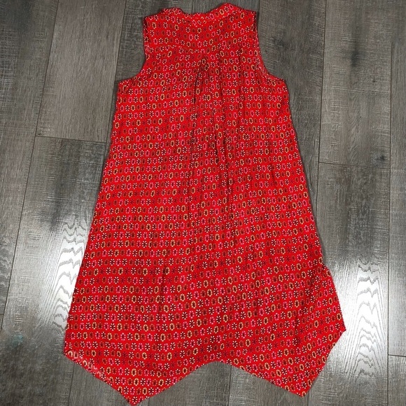 MAEVE Vicki Sleeveless shirt dress red Asymmetrical hem Size 4 - Picture 2 of 5